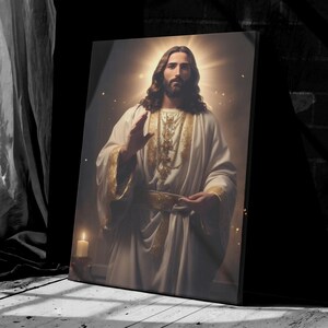 Jesus Portrait Poster Canvas Jesus Art Jesus Wall Art Jesus Picture Jesus Christ Modern Christian Art Christian Wall art Ready To Hang