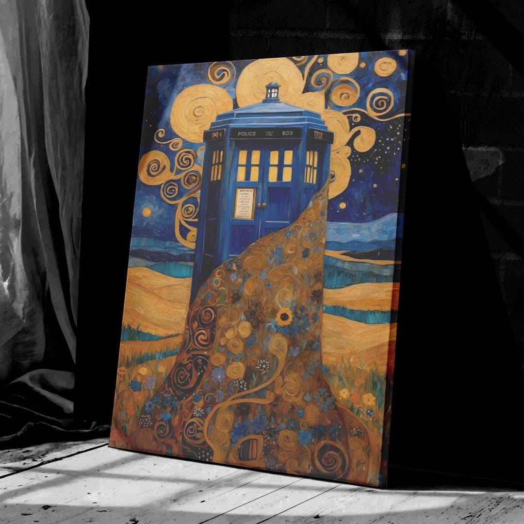 Gustav Klimpt Style Doctor Who Tardis Box Canvas Tardis Art Doctor Who ...