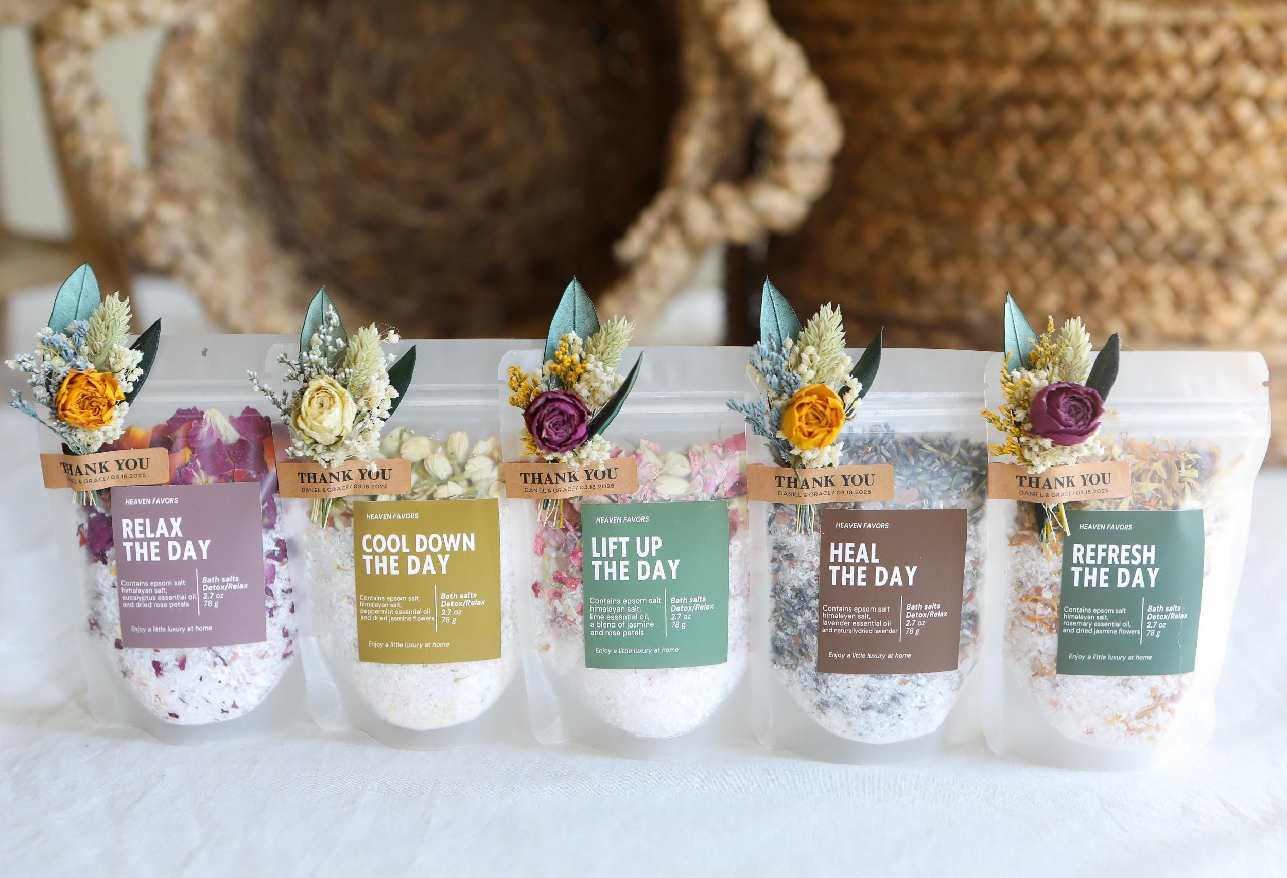 Natural Bath Salts l Bath Salt Favors l Floral Bath Salts l Wedding Favors l Party Favors l Luxury Bath Salts l Spa Gifts Set