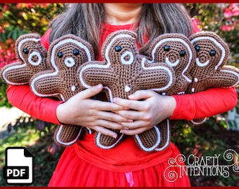 Gingerbread Men Amigurumi Crochet Pattern by Crafty Intentions DIGITAL PDF