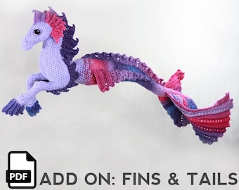 Add-On Mermaid Unicorn Mermicorn Hippocampus Fins Crochet Pattern Amigurumi by Crafty Intentions DIGITAL PDF