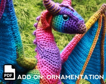 Add-on Adult Dragon Crochet Pattern: Extra Ornamentation Amigurumi DIGITAL PDF by Crafty Intentions