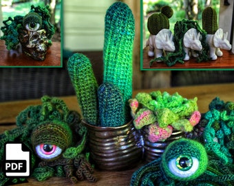 Succulent Cactus Eyeball Plant Crochet Amigurumi Digital PDF Pattern by Crafty Intentions