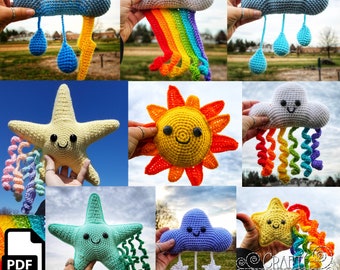 Clouds, Weather, Sun and Stars Crochet Pattern by Crafty Intentions