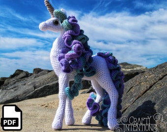 Standing Unicorn Amigurumi Digital PDF Crochet Pattern by Crafty Intentions