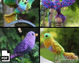 Singvogel Amigurumi Digital PDF Häkelanleitung von Crafty Intentions