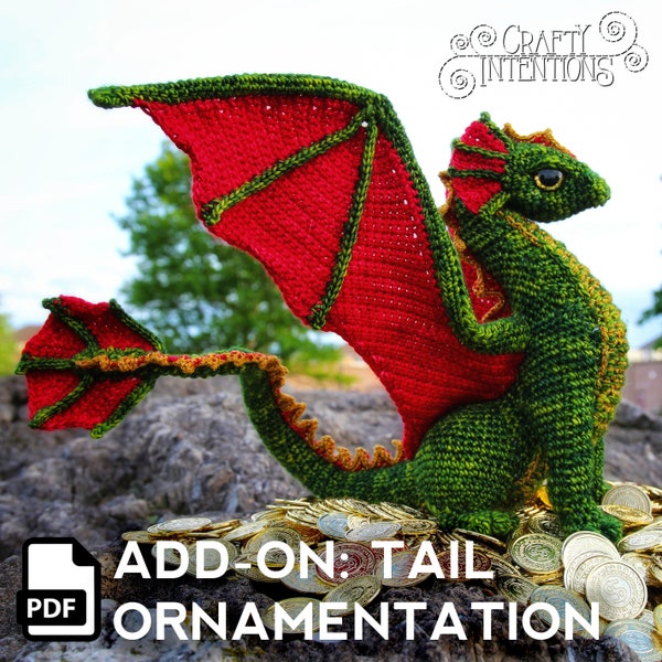 Add-On volwassen draak haakpatroon: staartversiering Amigurumi door Crafty Intentions DIGITAL PDF