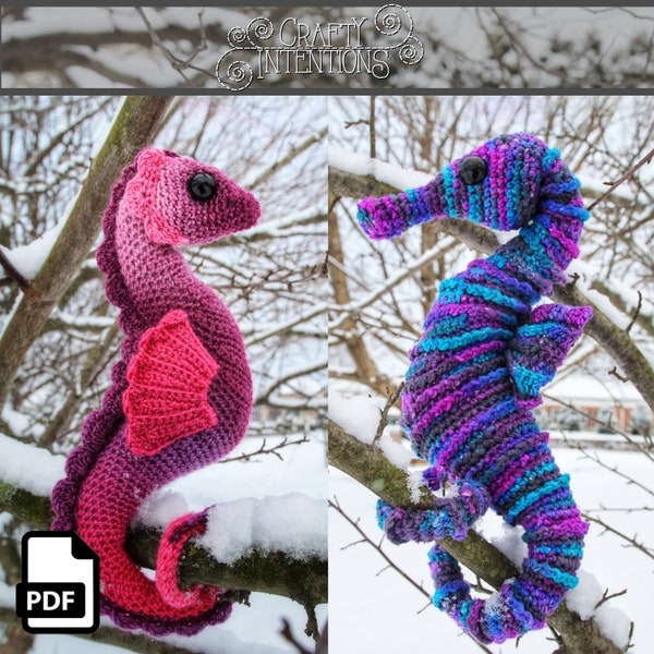 Seahorse Crochet Amigurumi Pattern DIGITAL PDF Download by Crafty Intentions