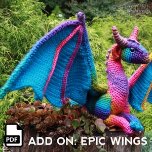 Add-On Adult Dragon Amigurumi Crochet Pattern: Wings Epic Extra Large DIGITAL PDF