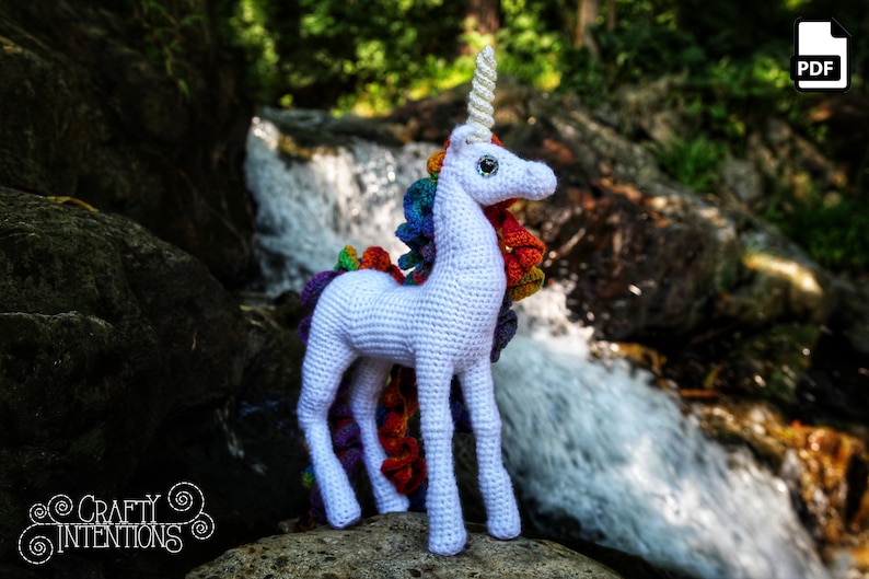 Standing Unicorn Amigurumi Digital PDF Crochet Pattern by Crafty Intentions image 6