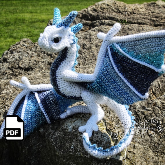 Medium Wyvern Crochet Pattern by Crafty Intentions Downloadable DIGITAL PDF
