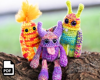 Small Cylinder Monsters Crochet Pattern by Crafty Intentions Downloadable DIGITAL PDF