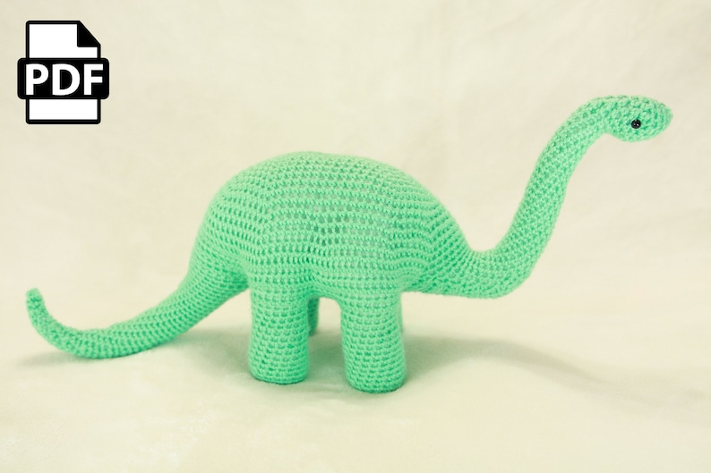 Patrón Amigurumi Dinosaurio de Cuello Largo a Crochet por Crafty Intentions PDF DIGITAL imagen 9