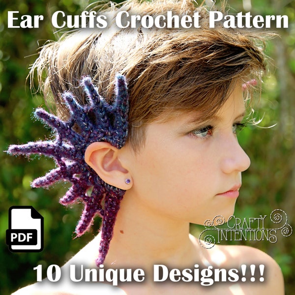 Ear Cuffs Set 2 Crochet Pattern by Crafty Intentions Downloadable DIGITAL PDF