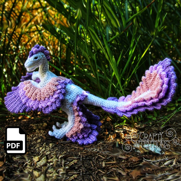 Microraptor Dinosaur Crochet Pattern by Crafty Intentions DIGITAL PDF Downloadable