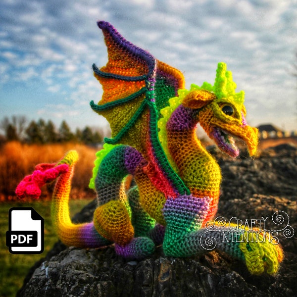 Small Eastern Dragon Crochet Amigurumi Pattern DIGITAL PDF by Crafty Intentions