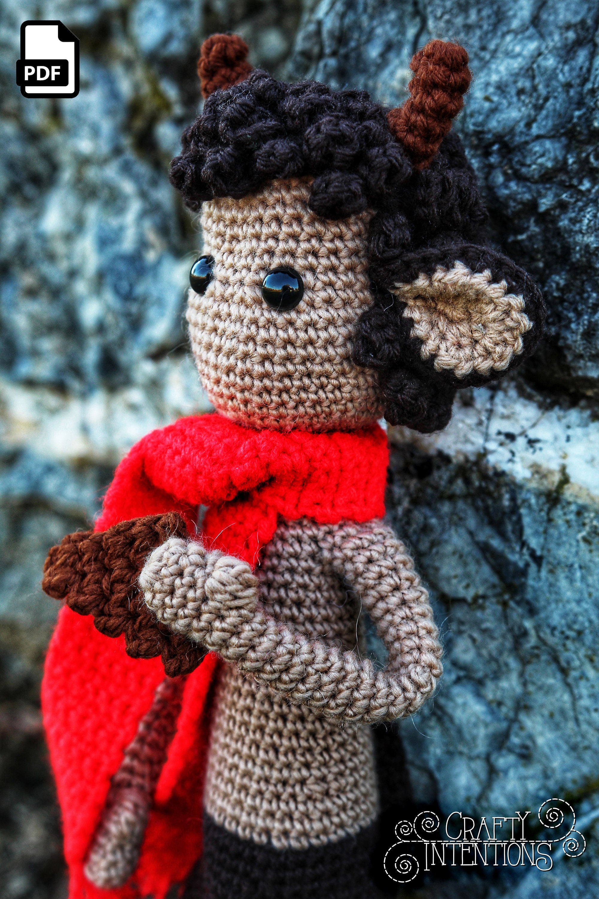 Krampus Satyr Faun Crochet Amigurumi Digital PDF Pattern by Etsy México