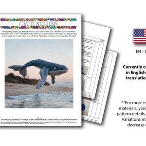 Whale Crochet Pattern by Crafty Intentions Downloadable DIGITAL PDF image 2