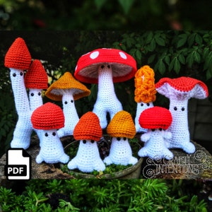 Mushroom Sprite Crochet Amigurumi Pattern DIGITAL PDF by Crafty Intentions