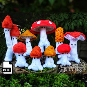 Mushroom Sprite Crochet Amigurumi Pattern DIGITAL PDF by Crafty Intentions