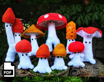 Mushroom Sprite Crochet Amigurumi Pattern DIGITAL PDF by Crafty Intentions