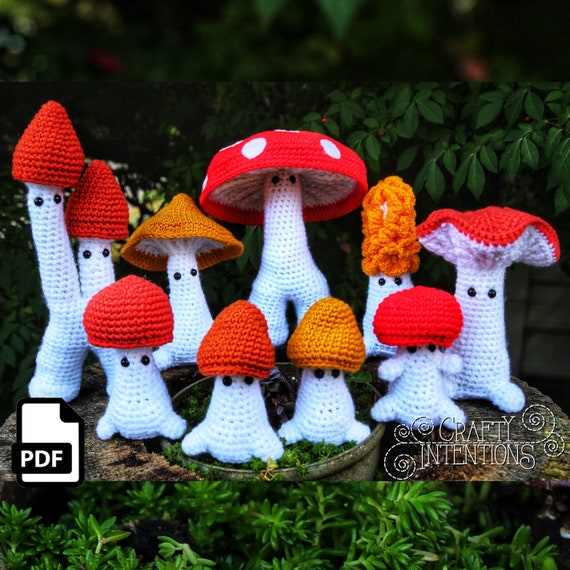 Mushroom Sprite Crochet Amigurumi Pattern DIGITAL PDF by Crafty Intentions  