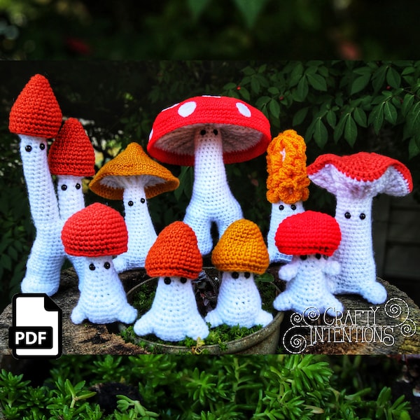 Patrón digital en PDF de amigurumi de duende seta a crochet por Crafty Intentions