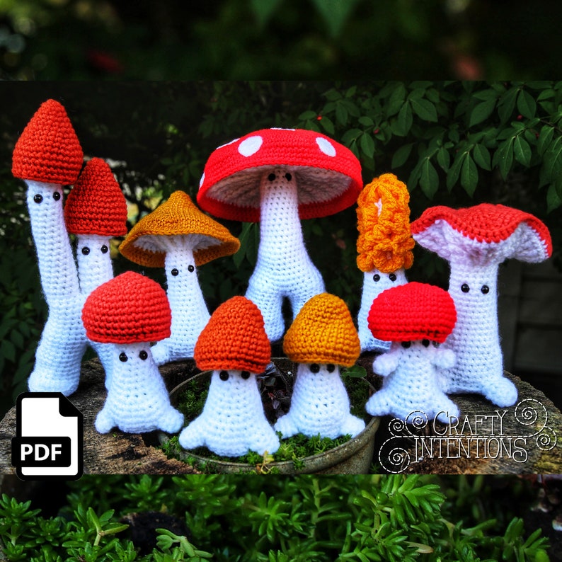 Mushroom Sprite Crochet Amigurumi Pattern DIGITAL PDF by Crafty Intentions image 1