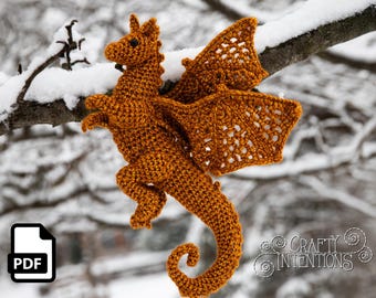 Charming Lace Wing Dragon Crochet Pattern by Crafty Intentions Downloadable Digital PDF
