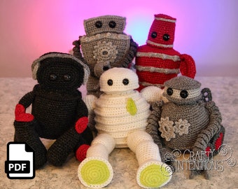 Medium Robots: Set 2 Crochet Pattern by Crafty Intentions Downloadable DIGITAL PDF