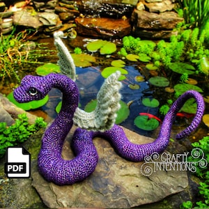 Winged Snake Crochet Amigurumi Pattern DIGITAL PDF by Crafty Intentions image 4