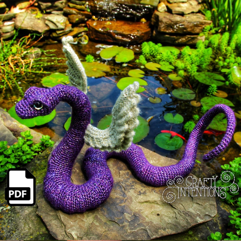 Winged Snake Crochet Amigurumi Pattern DIGITAL PDF by Crafty Intentions image 4