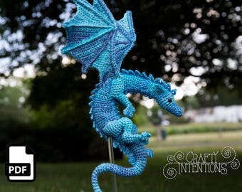 Charming Dagger Wing Dragon Crochet Pattern by Crafty Intentions Downloadable DIGITAL PDF