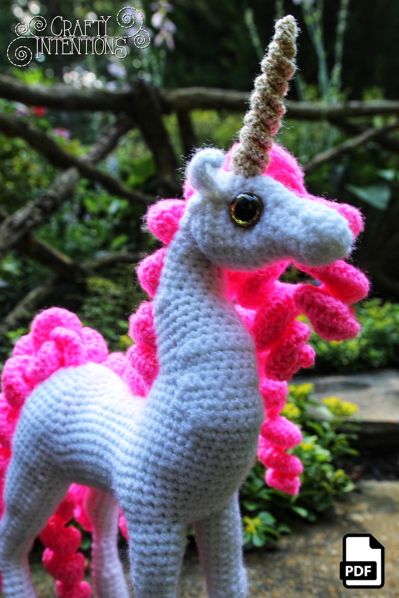 Standing Unicorn Amigurumi Digital PDF Crochet Pattern by Crafty Intentions image 4