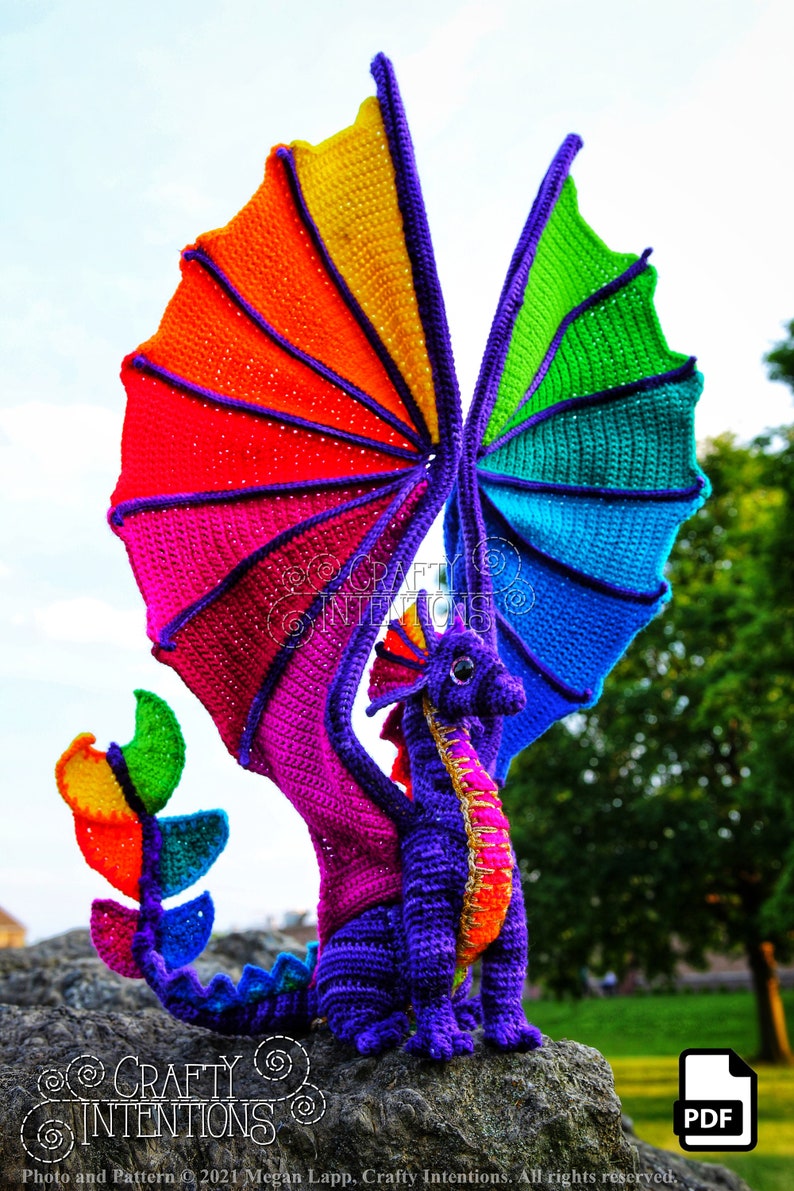 Add-On Dragon Crochet Pattern: Epic Pride Wings Amigurumi by Crafty Intentions DIGITAL PDF image 4