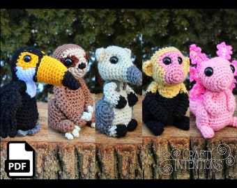 Cute Critters Set 5: South American Animals Amigurumi Pattern DIGITAL PDF by Crafty Intentions