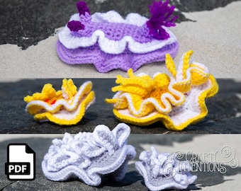 Mini Sea Slugs Nudibranch Pattern Set 1 by Crafty Intentions Downloadable Digital PDF