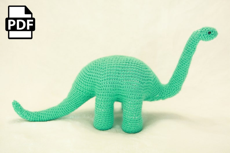 Patrón Amigurumi Dinosaurio de Cuello Largo a Crochet por Crafty Intentions PDF DIGITAL imagen 6