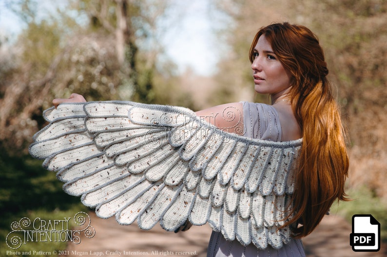 Feather Wing Crochet Shawl Pattern by Crafty Intentions DIGITAL PDF Downloadable image 5