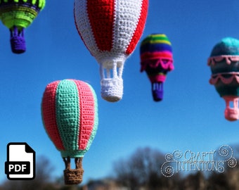 Hot Air Balloons Crochet Amigurumi Pattern DIGITAL PDF by Crafty Intentions