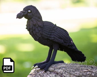 Standing Raven Crochet Pattern by Crafty Intentions Downloadable Digital PDF