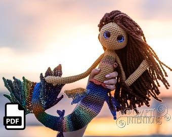 Doll Add-on: Swimming Mermaid Tail Crochet Pattern by Crafty Intentions Downloadable Digital PDF