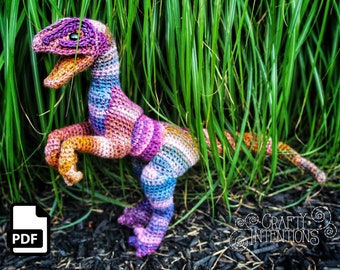 Velociraptor Pattern by Crafty Intentions DIGITAL PDF Downloadable