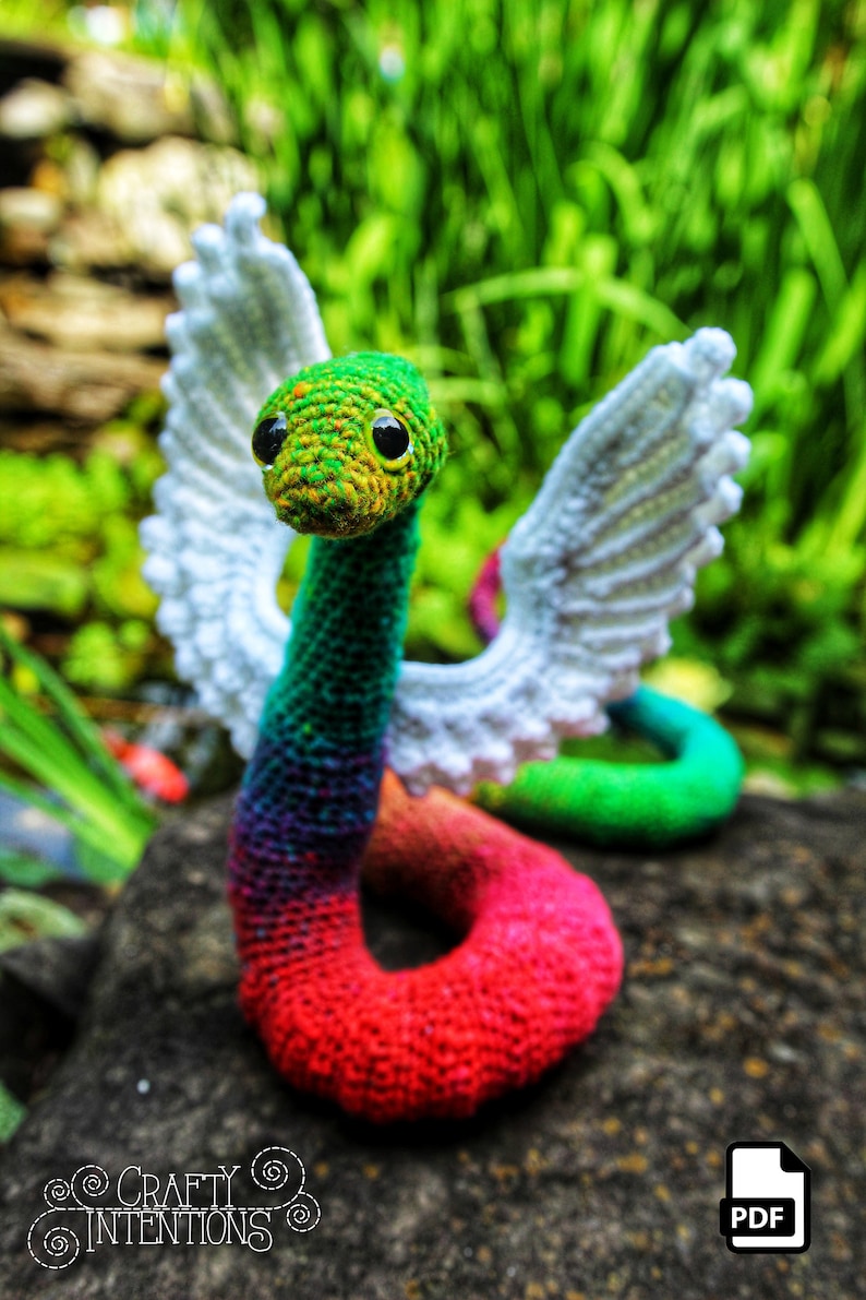 Winged Snake Crochet Amigurumi Pattern DIGITAL PDF by Crafty Intentions image 6