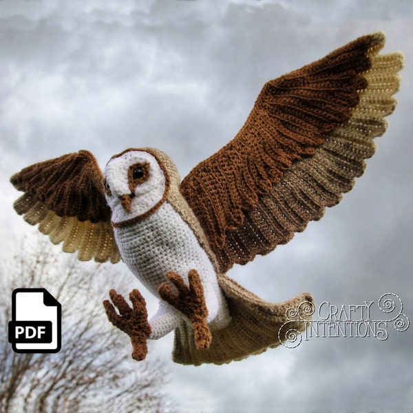 Barn Owl Crochet Pattern by Crafty Intentions DIGITAL PDF Downloadable