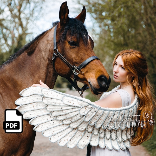 Feather Wing Crochet Shawl Pattern by Crafty Intentions DIGITAL PDF Downloadable