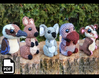 Cute Critters Set 4: Patrón Amigurumi de animales australianos PDF DIGITAL por Crafty Intentions