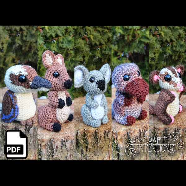 Cute Critters Set 4: Australian Animals Amigurumi Pattern DIGITAL PDF by Crafty Intentions