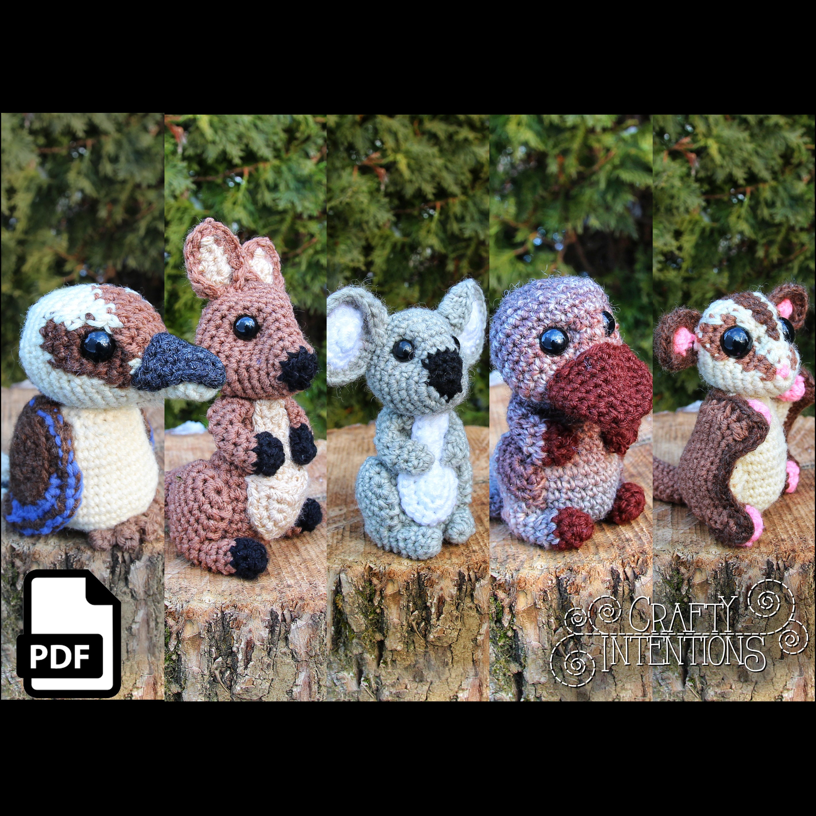 Cute Critters Set 4 Australian Animals Amigurumi Pattern Etsy Australia