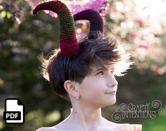 Wearable Savannah Horns Set 8 Crochet Pattern by Crafty Intentions Downloadable DIGITAL PDF